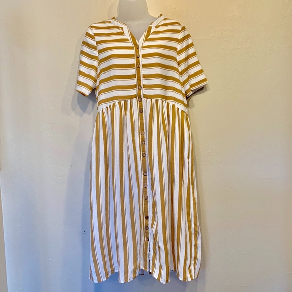 Hidden Alley Dresses & Skirts - Hidden Alley | Striped Pocket Buttoned Shirt Dress